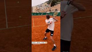 Stefanos Tsitsipas practicing in Monte-Carlo  (Awesome court level view) #tennis Resimi