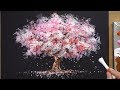 How to Paint a Cherry Tree in Acrylic - Sakura Q-tip Painting Techniques