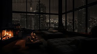 Falling rain and burning fire - immerse yourself in the warm atmosphere of the night city