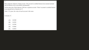 SOA Exam FM: Financial Mathematics - Sample Question #1