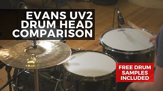 Evans UV2 Drum Head Comparison (UV1, Black Chrome, Hydraulic Red, G2, HD Dry, EC2)