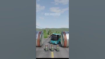 cars & Bus vs bollard#12 #beamngdrive #automobile #car