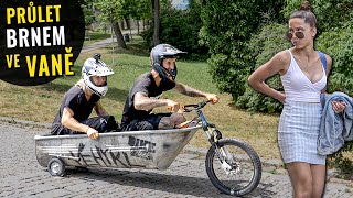 URBAN RIDING IN BATH-TUB! FUNNY REACTIONS!