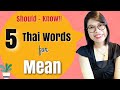 Thai Words You Should Know || 5 Ways to say ‘Mean’ in Thai #LearnThaiOneDayOneSentence