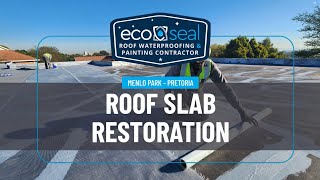 Office Block Roof Slab Restoration in Pretoria East #RoofWaterproofing #EcoSeal #ArmTec