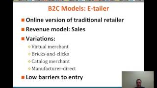 Ecommerce Business Models Concepts - video lesson 2.1 - Prof LeeBogner - #HUIT076