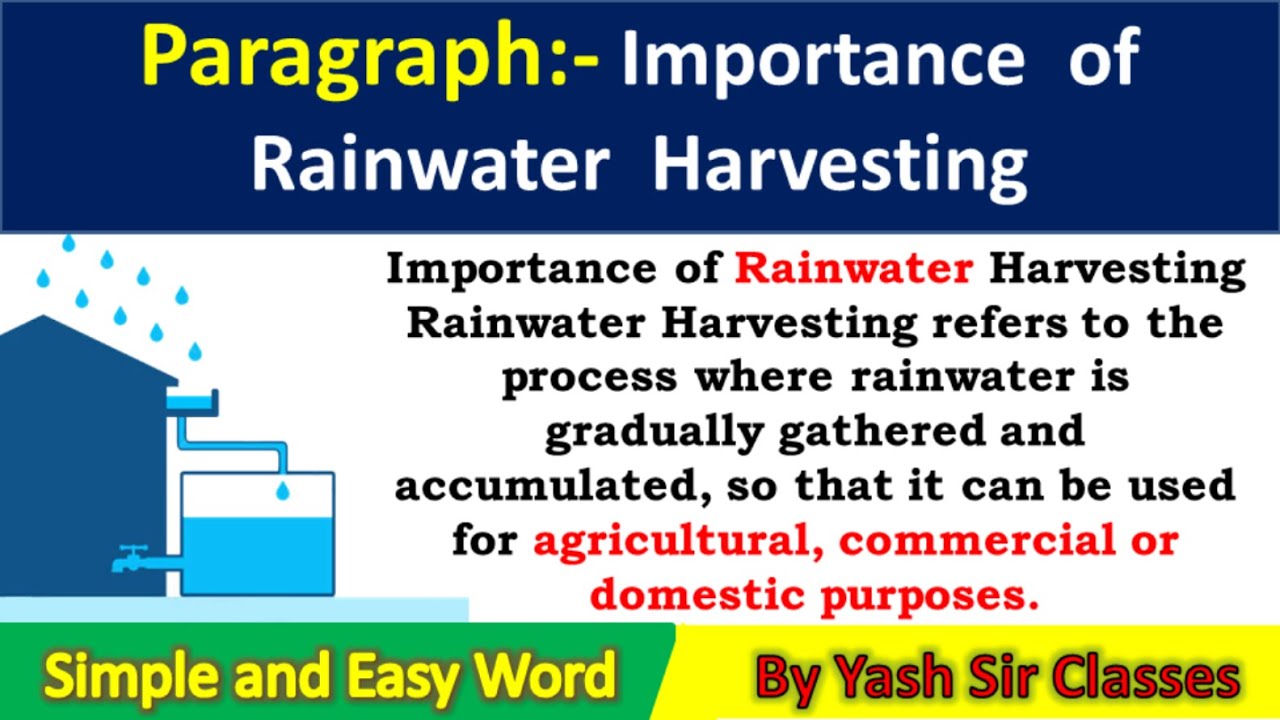 Brief Note on Importance of Rainwater Harvesting Essay About