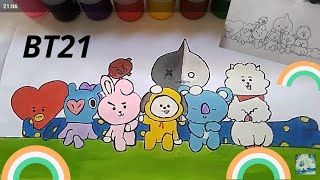 Drawing and Coloring BT21   YouTube