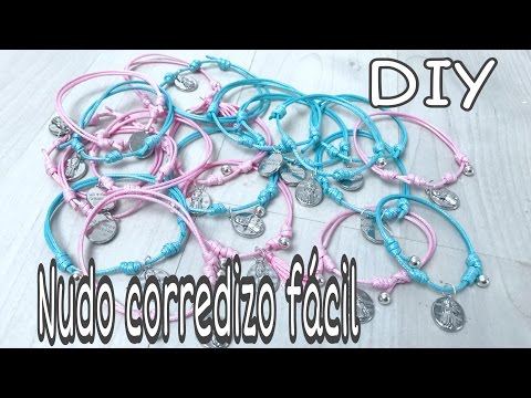 DIY Cómo hacer PULSERAS DE NUDOS corredizos con una pajita!