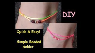 This is a really easy way to make quick beaded anklet (ankle
bracelet). using only few knots and tie on ends, takes literally
minutes make...