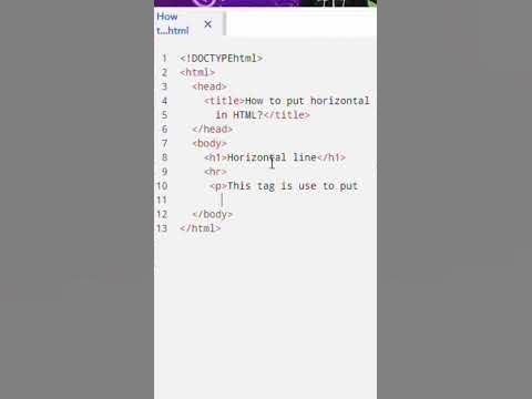 How to put horizontal line in HTML? What is hr tag? #hr #programmer # ... image.