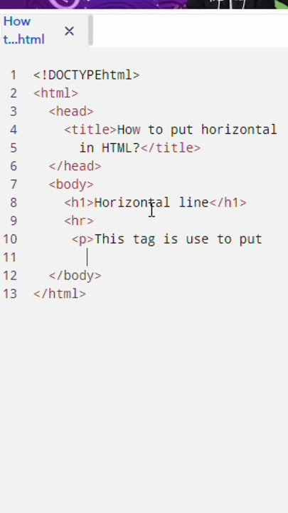 How to put horizontal line in HTML? What is hr tag? #hr #programmer #html5