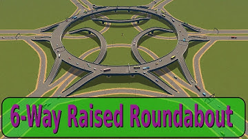 6 Way Raised Roundabout Intersection