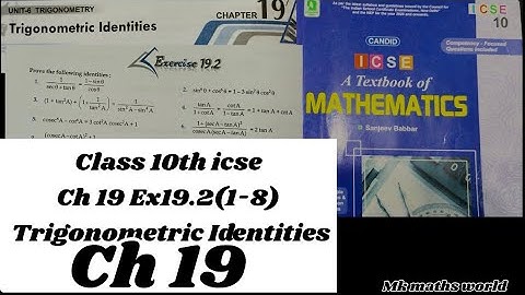 Class 10th icse maths Ch 19 Trigonometric Identities Ex 19.2(18)👍