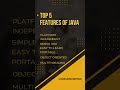 Top 5 Features of Java || Shorts #java #shorts