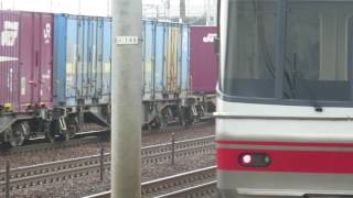 名鉄栄生駅にて　JR貨物3077レEF210コンテナ列車　2771レEF210単機回送　5000系急行新鵜沼行きと6000系のおまけつき　JR東海　東海道本線