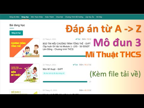 Đáp án Mô đun 3 Mĩ thuật THCS từ A - Z (đầy đủ trắc nghiệm và tự luận - kèm file tải về)