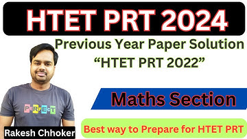 HTET PRT Previous Year Question Paper | HTET PRT math solution 2022 | HTET PRT math preparation |