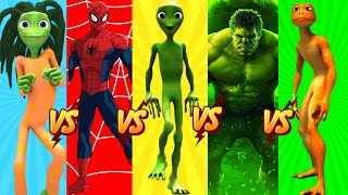 dame tu cosita vs Patila vs me kemaste vs hulk vs spiderman 👽 green alien dance 👽