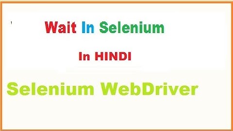 Wait in Selenium in Hindi