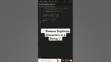 how to remove duplicate characters from string in #python🐍 #pythonforbeginners #programming  #coding
