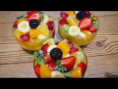 سلطة الفواكه بدون كريمة سهلة وسريعة ومنعشة جدا أجمل تحلية باردة لرمضان والصيف