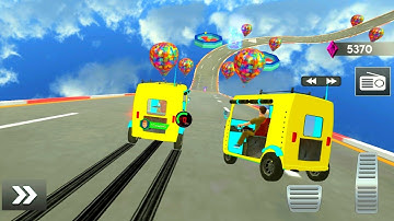 Yellow E-Rickshaw! Tuk Tuk Rickshaw 3D Stunt: Free Stunt Games 2021 Gameplay- iOS & Android #5