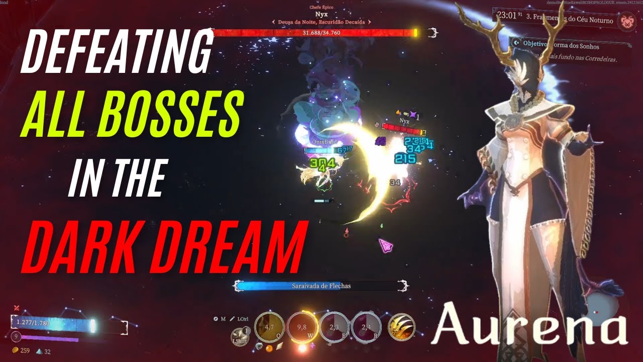 Defeating all Bosses with Aurena in Dark Dream Mode l SHAPE OF DREAMS PROLOGUE l PT - BR
