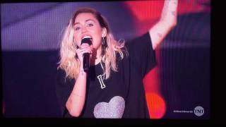 Miley Cyrus presenting Noah Cyrus at the IHeartRadio 2017
