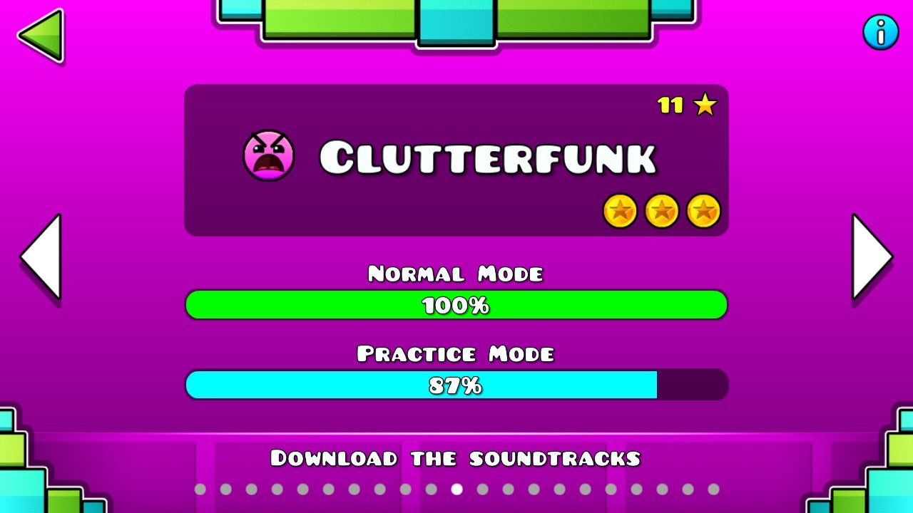 지오메트리대쉬 11단계 Clutterfunk (올코인)