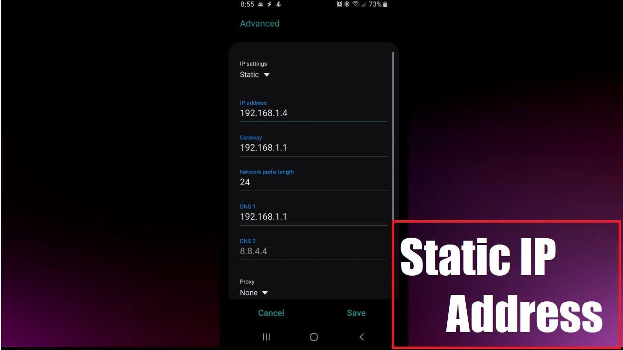 how to manually set ip address on android phone