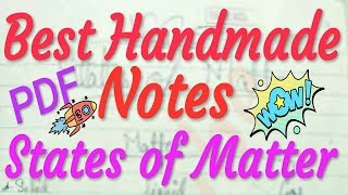 Chemistry Class 11 Unit 5 | States of Matter Handwritten Notes