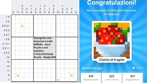 Nonogram.com Soluzioni Livello Difficile - Hard Puzzle Level Solution - Daily Puzzle - Madip1990
