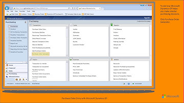Purchase Order Entry with Microsoft Dynamics GP P