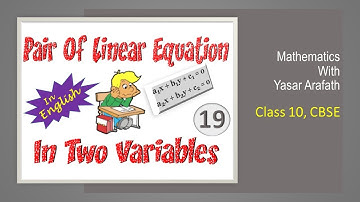 Pair of Linear Equations in two Variables 19 | Unit Test