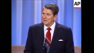 President Ronald Reagan address an adoring crowd at the Republican National Convention