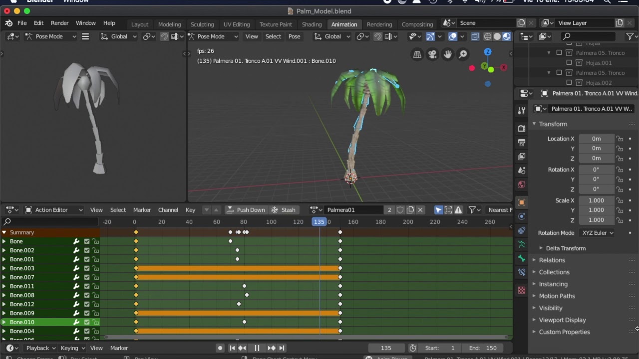Wind effect with Blender [Palm trees] YouTube
