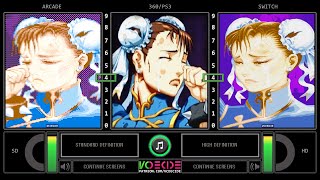 Continue Screens Comparison of Super Street Fighter II (SD vs HD Remix vs Ultra) Side by Side