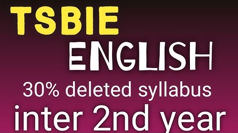 2022..ENGLISH # INTER 2ND YEAR 30% DELETED SYLLABUS # TELANGANA