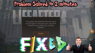 AFTER LIFE  the server in your region is not open yet problem fixed in 2 minutes