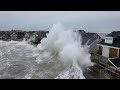 02-02-2021 Scituate, MA - Drone shots of massive waves crash into homes, flooded and damaged homes,