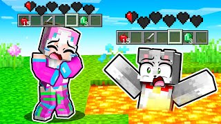 Paso MINECRAFT pero COMPARTIMOS INVENTARIO y CORAZONES 😱❤️ con ACENIX