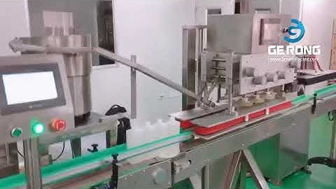Hair shampoo bottle automatic filling capping machine testing video