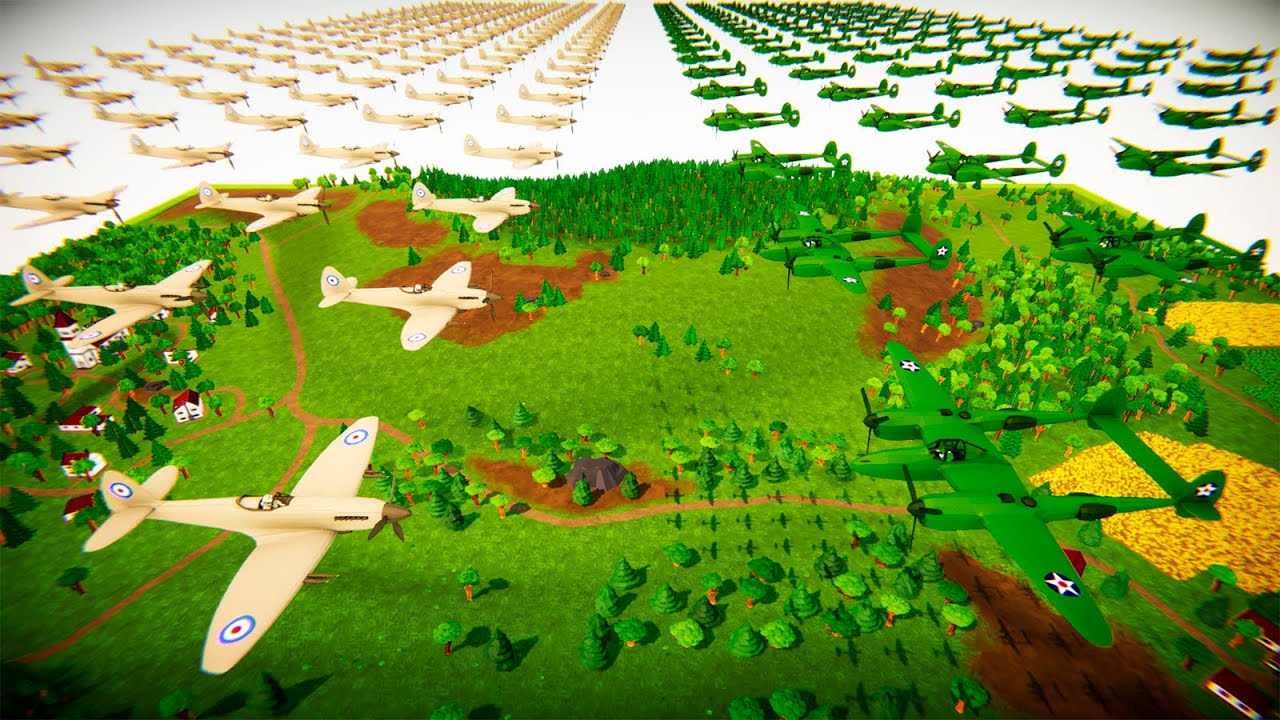 150 SPITFIRE VS 150 LIGHTING AIR BATTLE - Total Tank Simulator