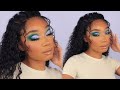 lavender + teal makeup look. | isee hair co.