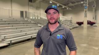 Bleacher Rentals - Setting up mobile bleachers at the Royal Winter Fair