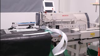 How to attach lifting loops to FIBC big bags body by automatic sewing machine