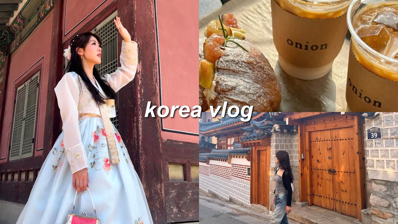 Korea vlog 💐: hanbok rental, cafe onion, hanok village, gwangjang market, namsan tower night views
