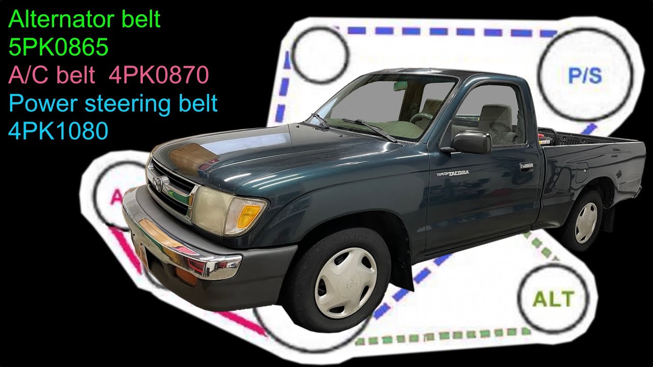 Drive belt replacement on a 1998 Toyota Tacoma - YouTube