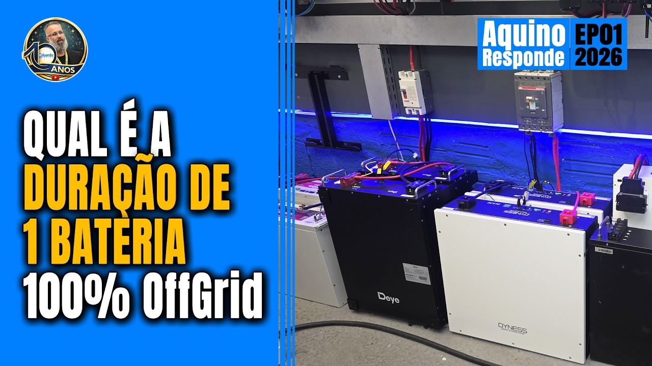 Casa 100% Off Grid: Quanto TEMPO Dura 1 Bateria de Lítio? Qual é a AUTONOMIA? | Eduardo Aquino